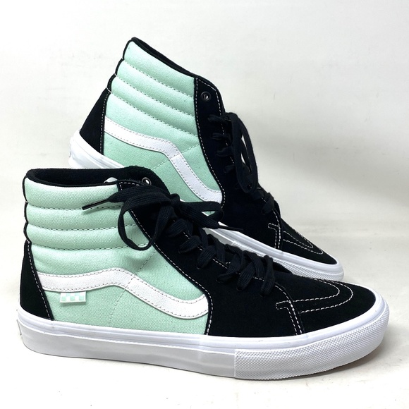 Vans Other - VANS Sk8-Hi Skate Shoes For Men Canvas Suede Black Mint Sneakers VN0A5FCCM2T